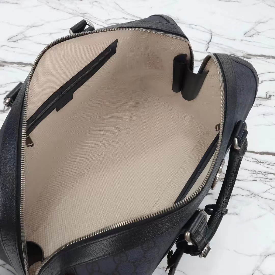 Gucci Unisex GG Savoy Small Duffle Bag Blue Black GG Supreme Canvas