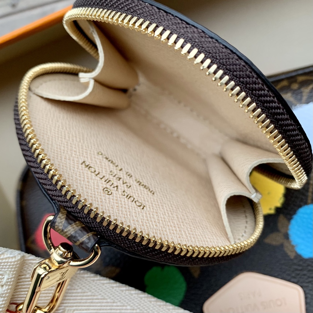 Louis Vuitton Women LV x YK Multi Pochette Accessoires Monogram Coated Canvas 3D Painted Dots