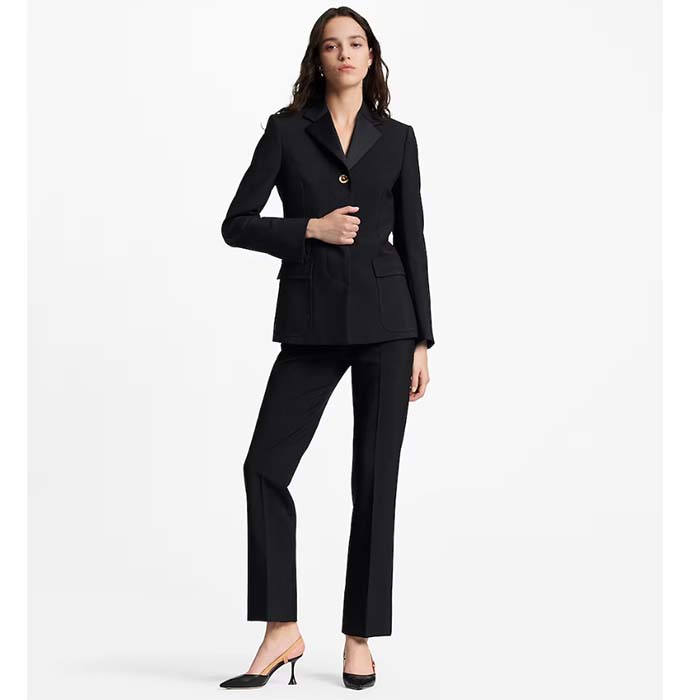 Louis Vuitton LV Women Blossom Slingback Pump Black Lambskin Strap Cowhide Leather