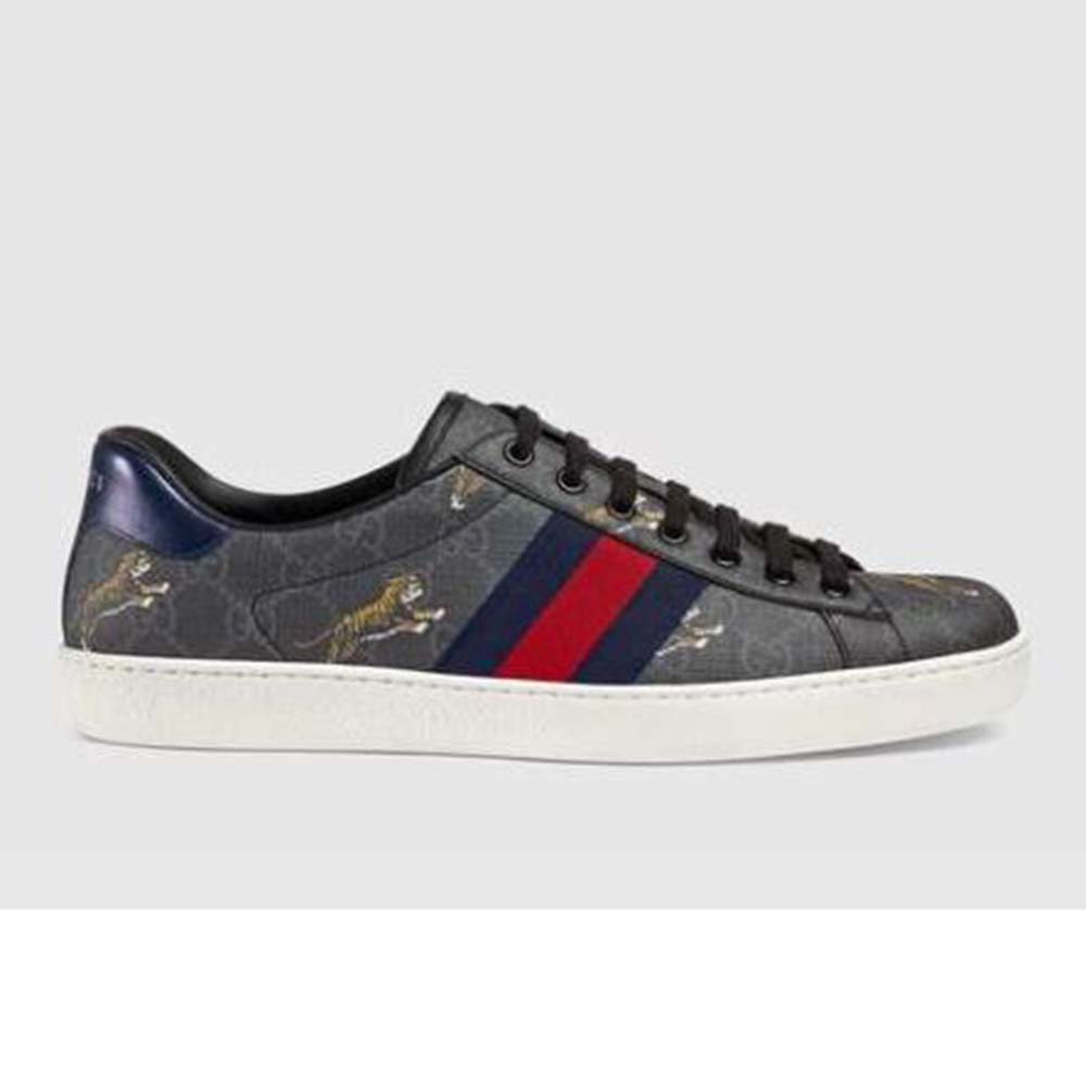 Gucci Men’s Ace GG Supreme Tigers Sneaker 2.54 cm Heel-Grey