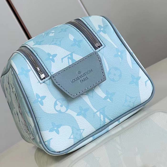 Louis Vuitton LV Unisex Dopp Kit Crystal Blue Monogram Aquagarden Coated Canvas
