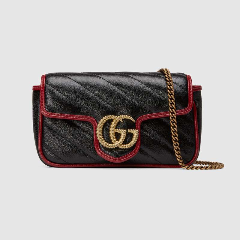 Gucci GG Women GG Marmont Super Mini Bag in Diagonal Matelassé Leather