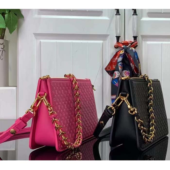 Louis Vuitton LV Women Lexington Pouch Black Monogram-Embossed Calf Leather