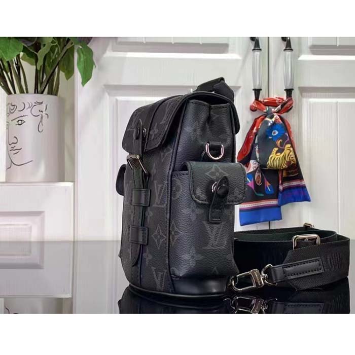 Louis Vuitton LV Unisex Nano Christopher Monogram Eclipse Coated Canvas Cowhide Leather