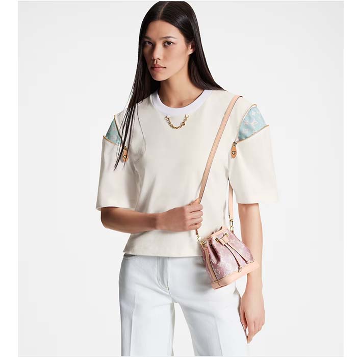 Louis Vuitton LV Women Nano Noé Bucket Bag Pink Monogram Coated Canvas Cowhide Leather