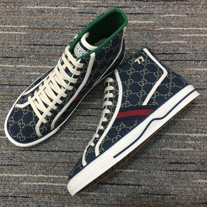 Gucci Unisex Gucci Tennis 1977 Sneaker Navy Rubber Sole Flat 2 Cm Heel