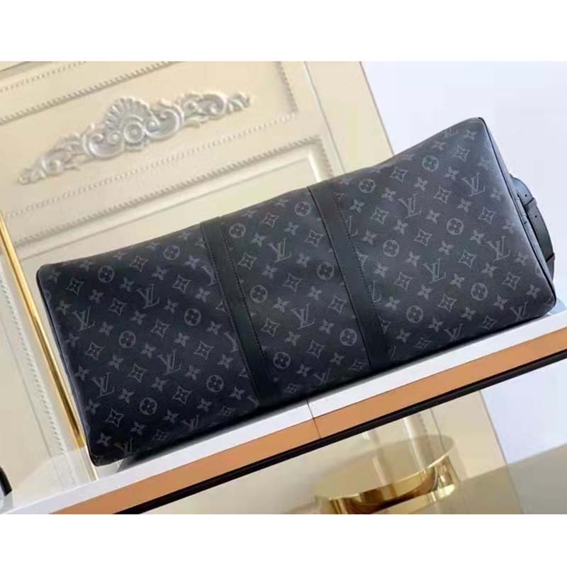 Louis Vuitton LV Unisex Keepall Bandoulière 55 Travel Bag Coated Canvas Cowhide