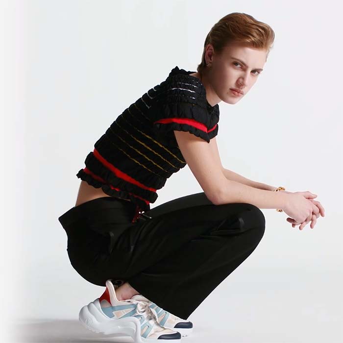 Louis Vuitton Women LV Archlight Sneaker Blue Gray Mix Materials 5 Cm Heel