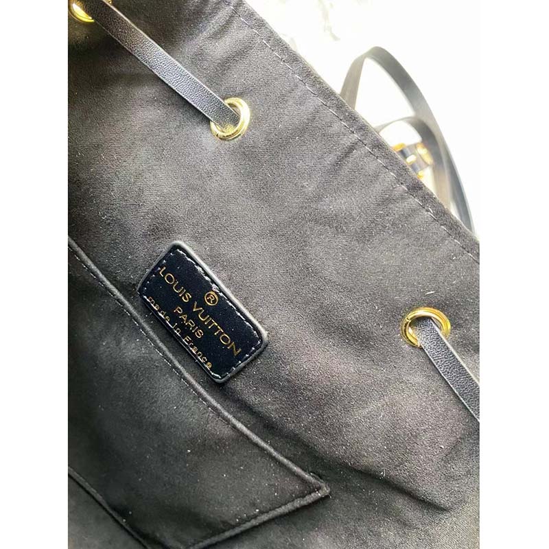 Louis Vuitton LV Unisex Montsouris Backpack Black Black Embossed Cowhide Leather