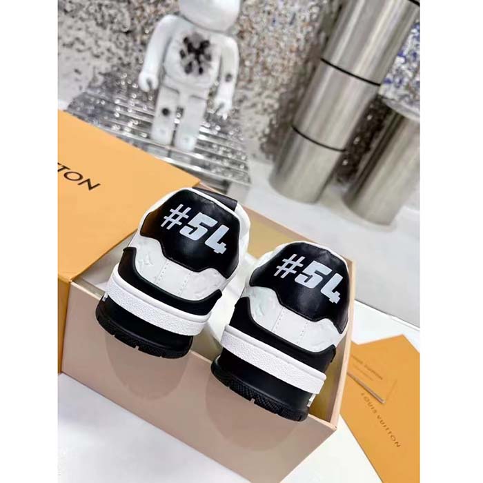 Louis Vuitton Unisex LV Trainer Sneaker Black Mini Monogram Embossed Calf Leather