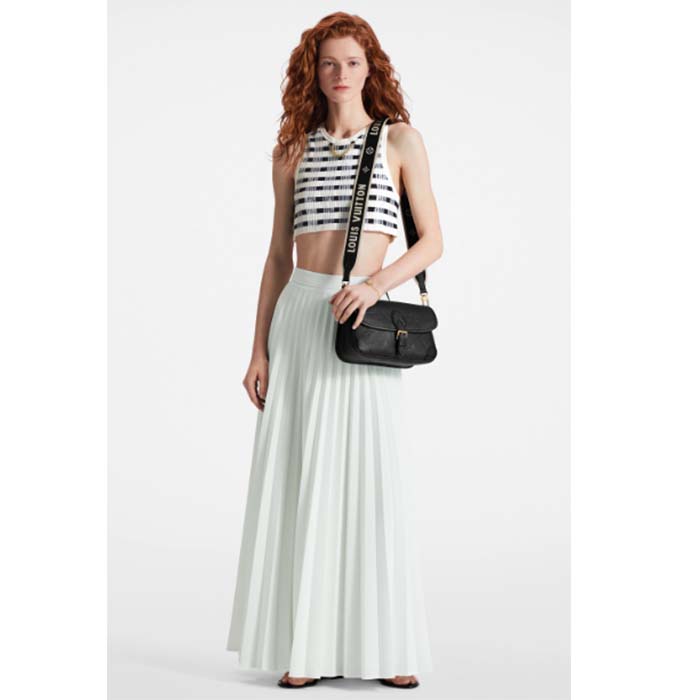 Louis Vuitton LV Women Diane Black Embossed Supple Grained Cowhide Leather