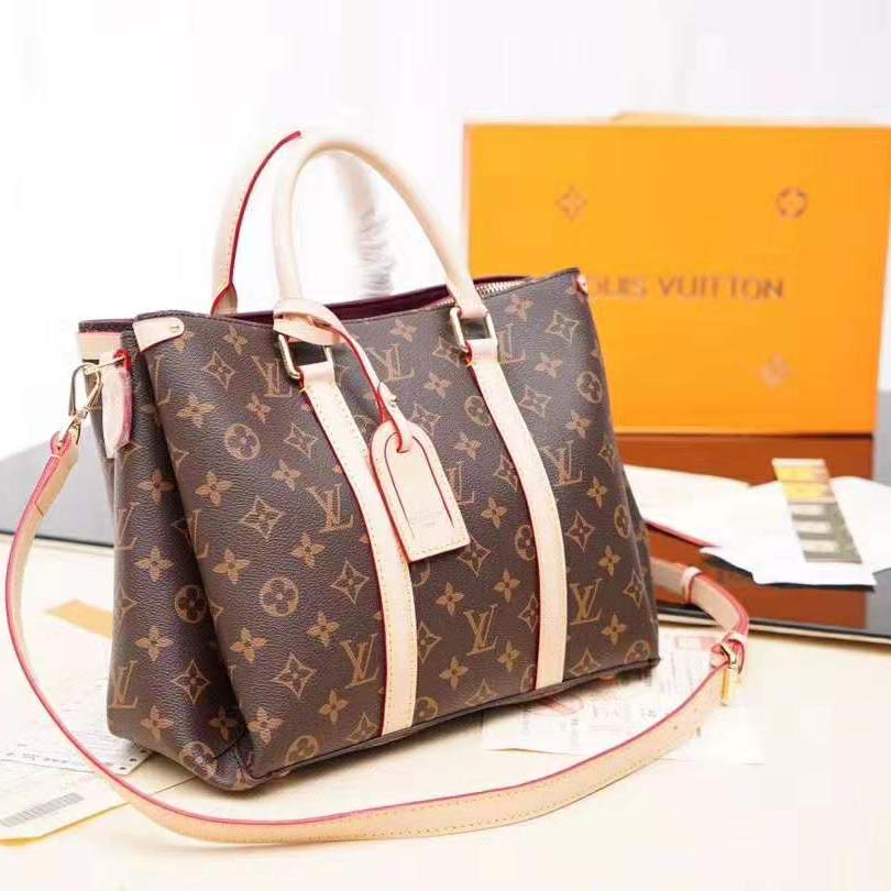 Louis Vuitton LV Women Soufflot MM in Monogram Canvas-Brown