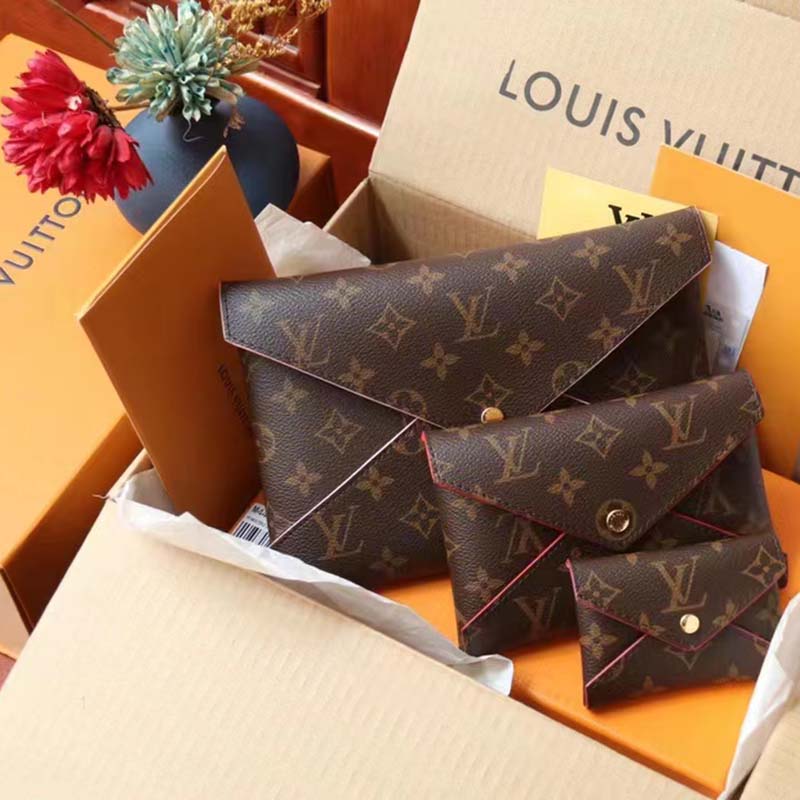 Louis Vuitton LV Unisex Kirigami Pochette Brown Monogram Coated Canvas Cowhide Leather