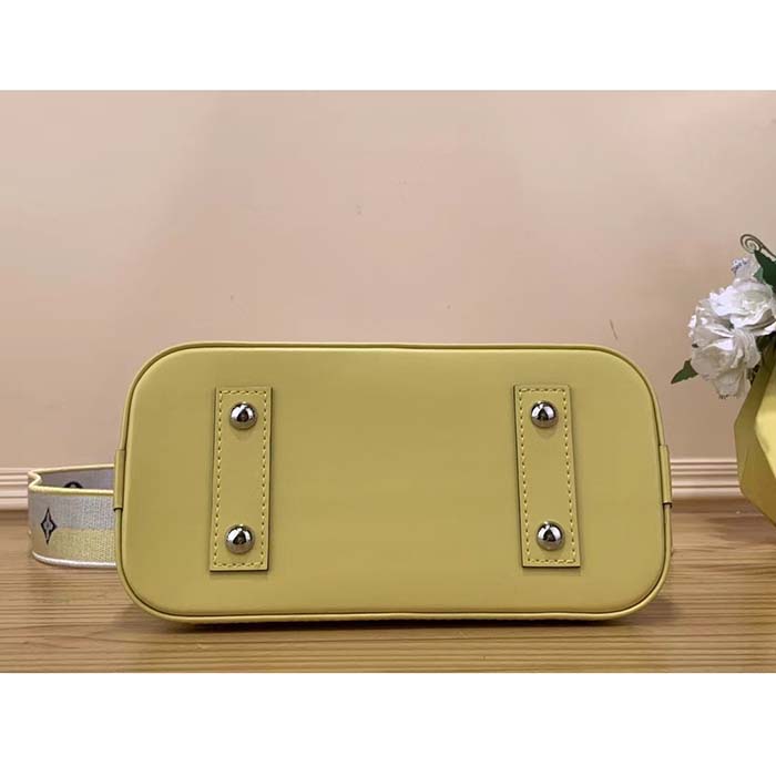 Louis Vuitton LV Women Alma BB Handbag Jaune Plume Yellow Epi Grained Cowhide Leather