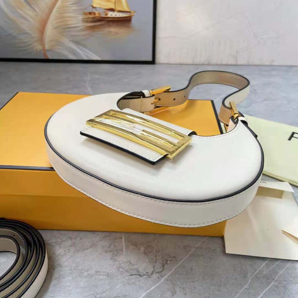 Fendi Women Cookie White Leather Mini Bag