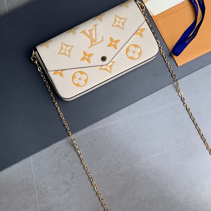 Louis Vuitton LV Women Félicie Pochette Pink Monogram Empreinte Embossed Supple Grained Cowhide
