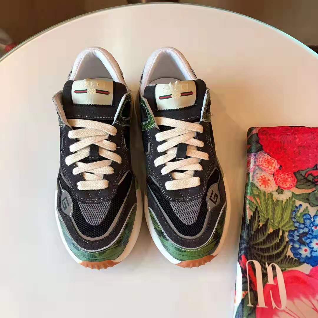 Gucci Men’s Ultrapace Sneaker in Embroidered G Detail 3 cm Heel-Green