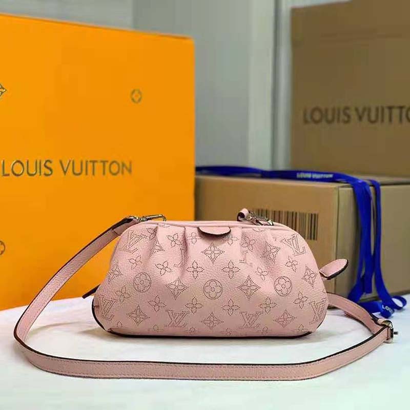 Louis Vuitton LV Women Scala Mini Pouch Magnolia Pink Mahina Perforated Calf Leather