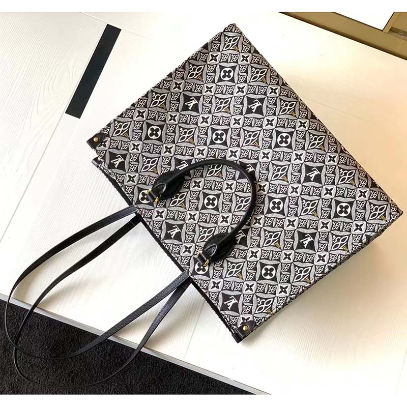 Louis Vuitton LV Unisex Since 1854 OnTheGo GM Tote Gray Cowhide Leather