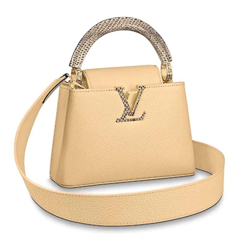 Louis Vuitton LV Women Capucines Mini Handbag Taurillon Ayers Snakeskin