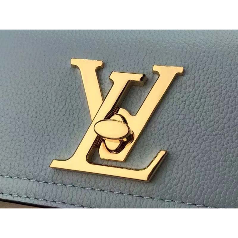 Louis Vuitton LV Women Lockme Tender Bleu Nuage Blue Grained Calf Leather