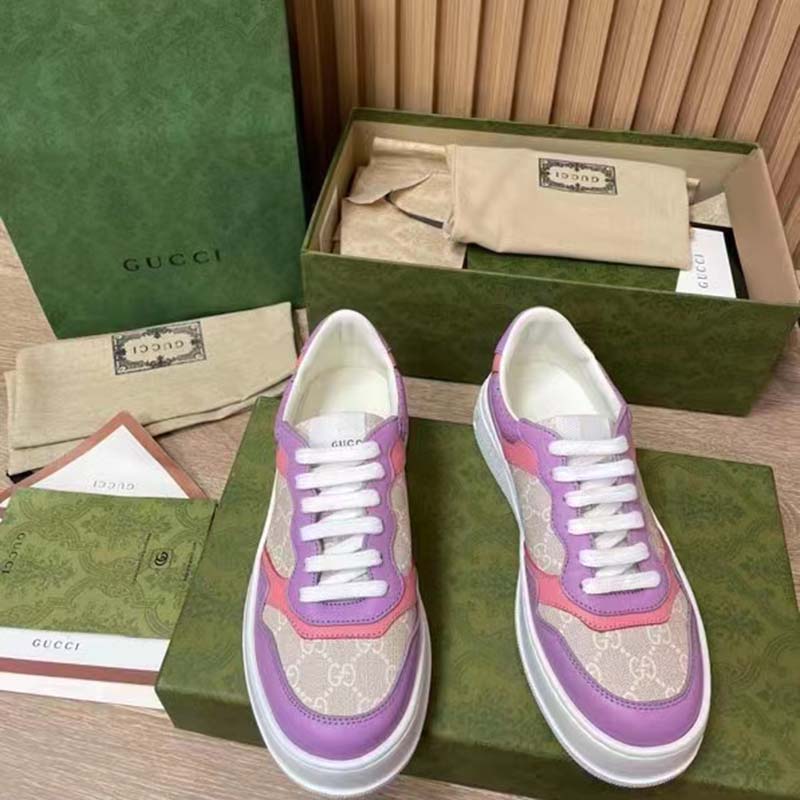 Gucci Unisex Sneaker White Beige GG Supreme Canvas Printed Interlocking G