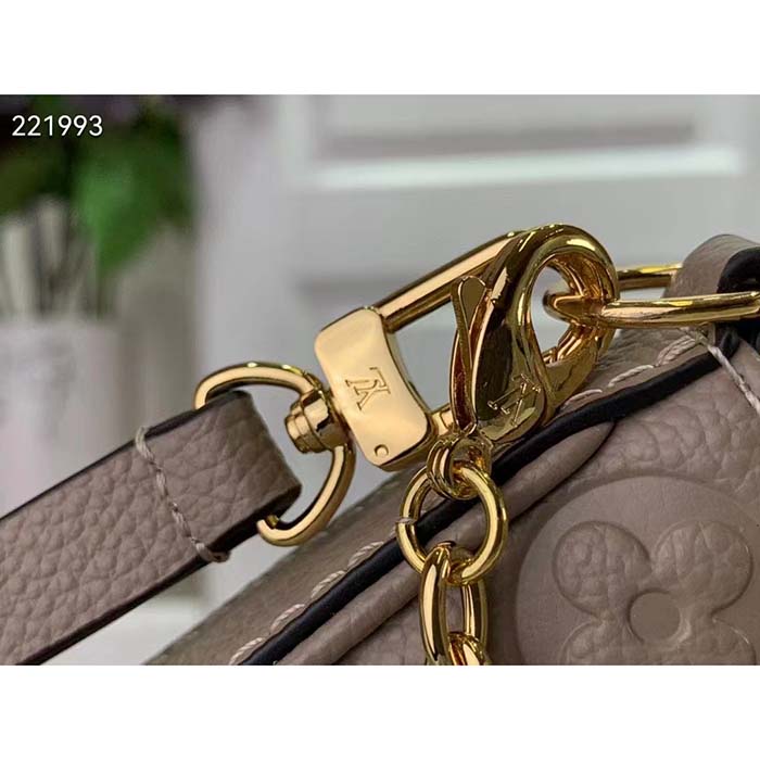Louis Vuitton LV Women Easy Pouch On Strap Beige Embossed Monogram Empreinte Cowhide Leather