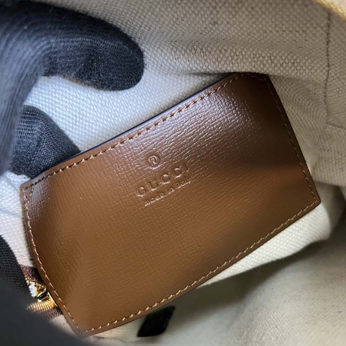 Gucci Unisex Sling Backpack Interlocking G Beige Ebony GG Supreme Canvas