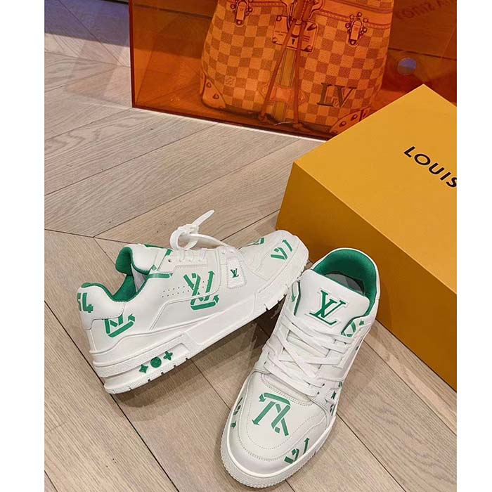 Louis Vuitton Unisex LV Trainer Sneaker Green Mix of Sustainable Materials