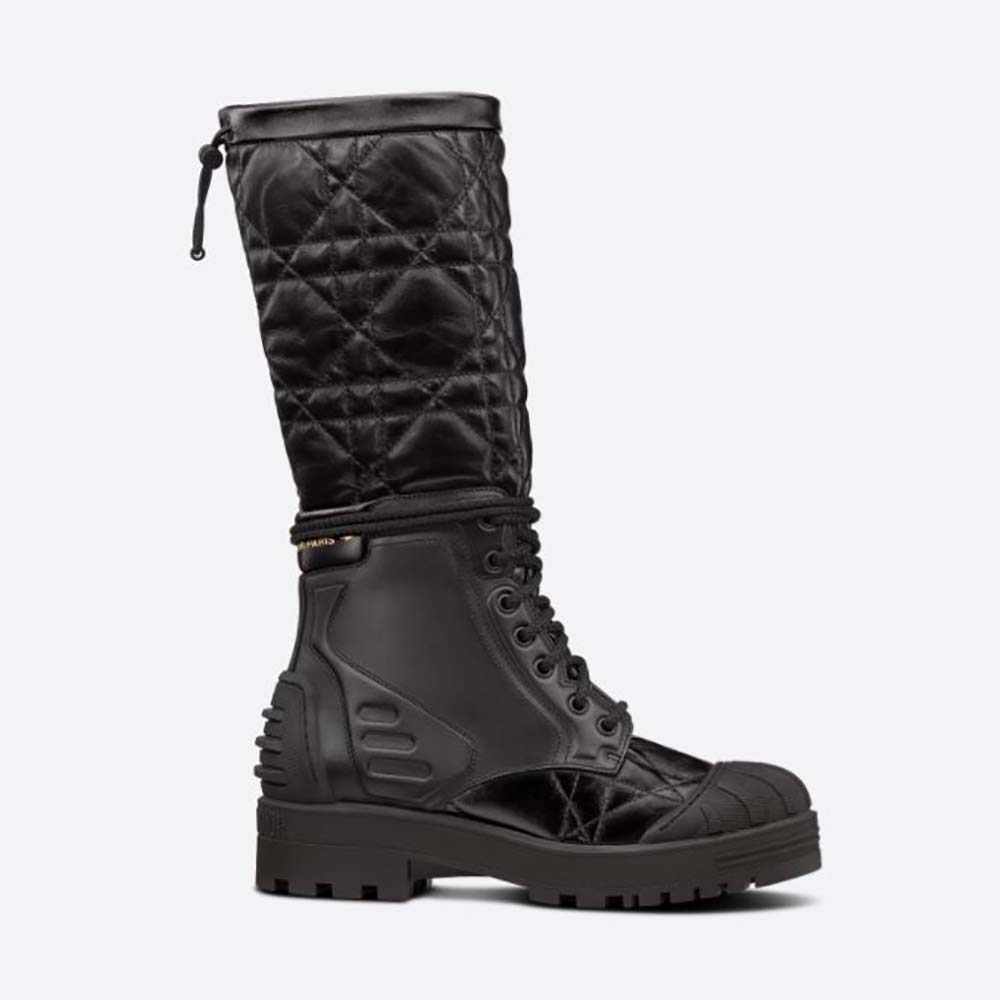 Dior Women Dioriron Boot Black Quilted Cannage Calfskin