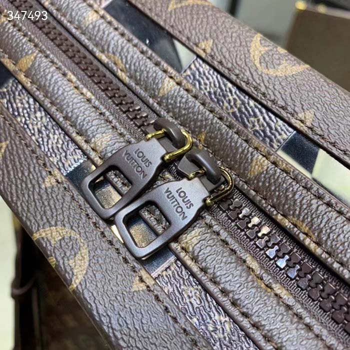 Louis Vuitton LV Unisex Slim Soft Trunk Brown Monogram Chess Coated Canvas PVC