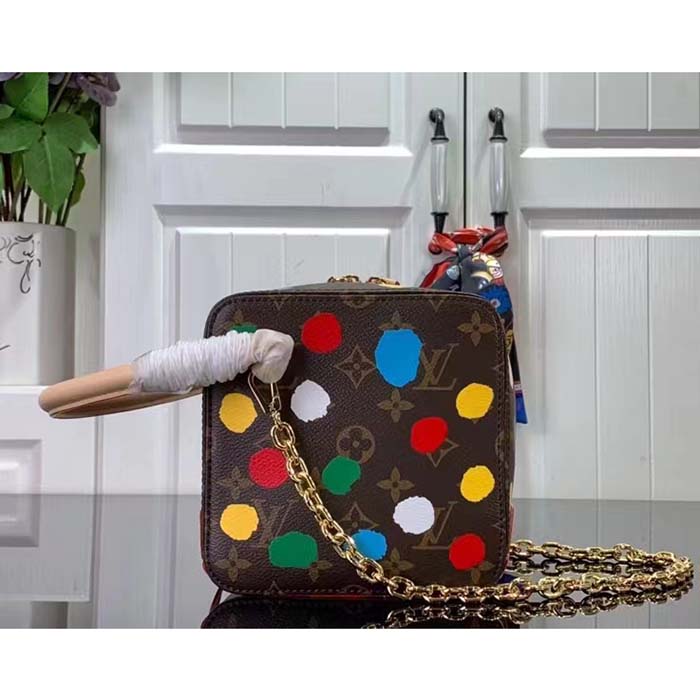 Louis Vuitton Women LVxYK Square Monogram Coated Canvas 3D Painted Dots Print