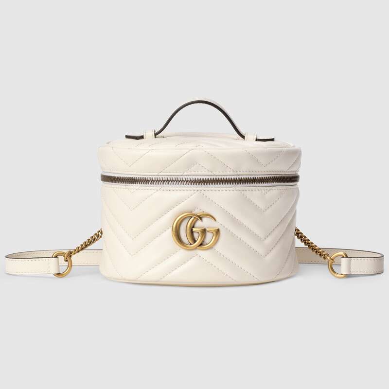 Gucci GG Women GG Marmont Mini Backpack in Matelassé Chevron Leather