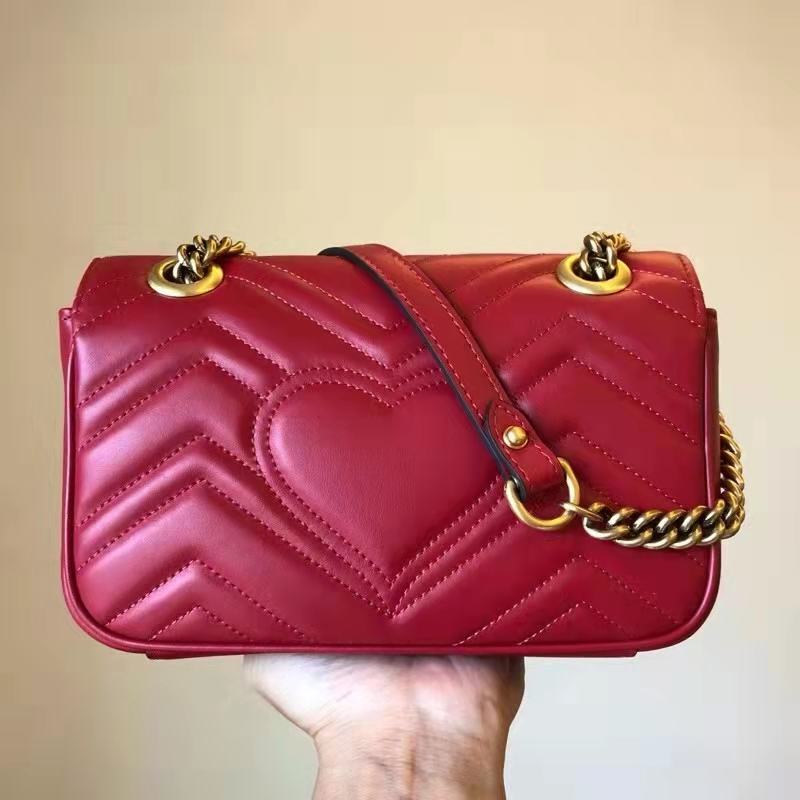 Gucci GG Women GG Marmont Matelassé Mini Bag Red Double G