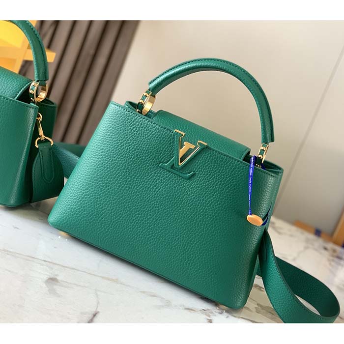 Louis Vuitton LV Women Capucines BB Handbag Emeraude Green Taurillon Leather