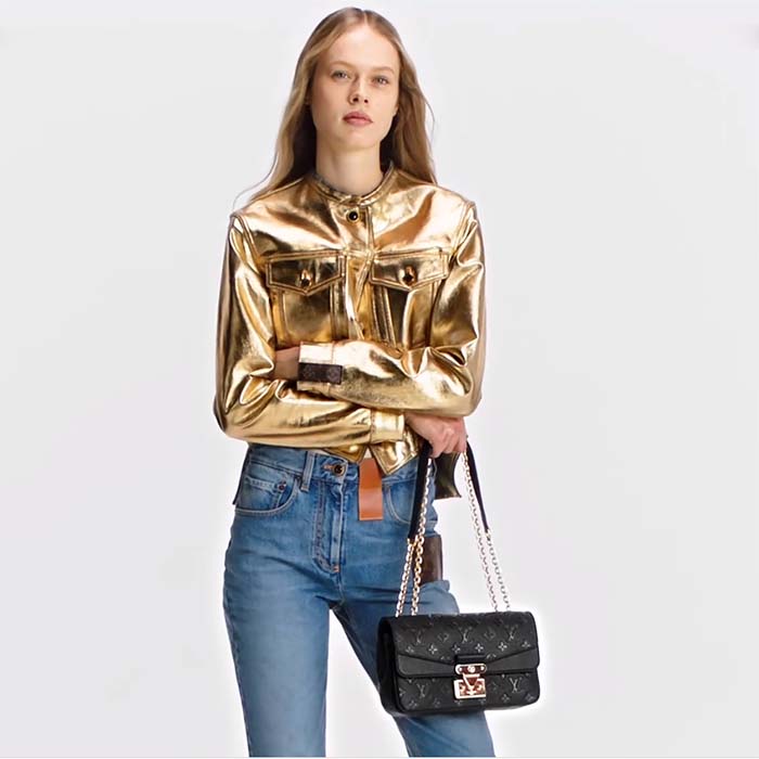 Louis Vuitton LV Women Marceau Black Embossed Grained Cowhide Leather