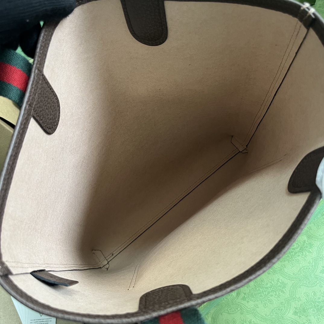 Gucci Unisex Ophidia GG Small Tote Bag Beige Ebony Supreme Canvas