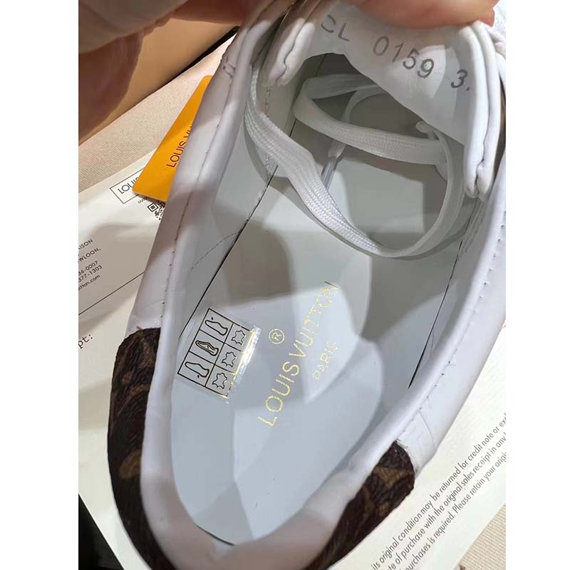 Louis Vuitton LV Unisex Time Out Sneaker White Monogram Debossed Calf Leather