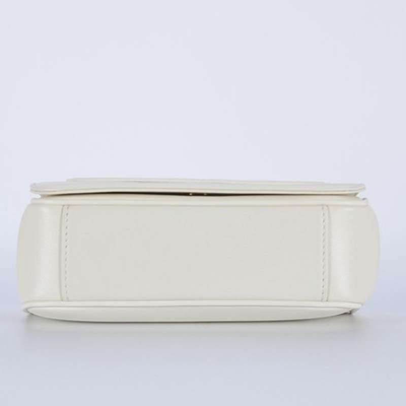 Chanel Women Large Double C Gold Chain Cross Body Flap Bag-White