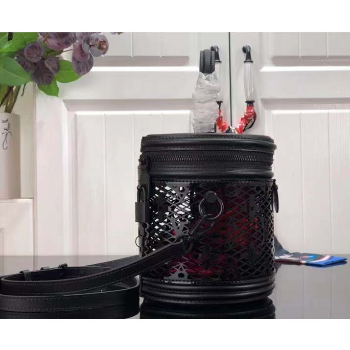 Louis Vuitton LV Women Cannes Handbag Black Patent Calfskin Cowhide Leather