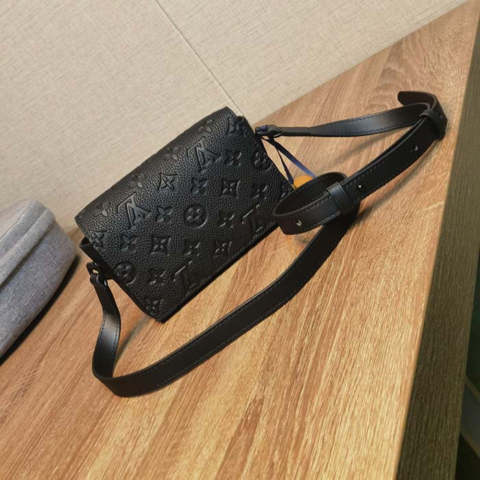 Louis Vuitton LV Unisex Steamer Wearable Wallet Black Embossed Cowhide Leather