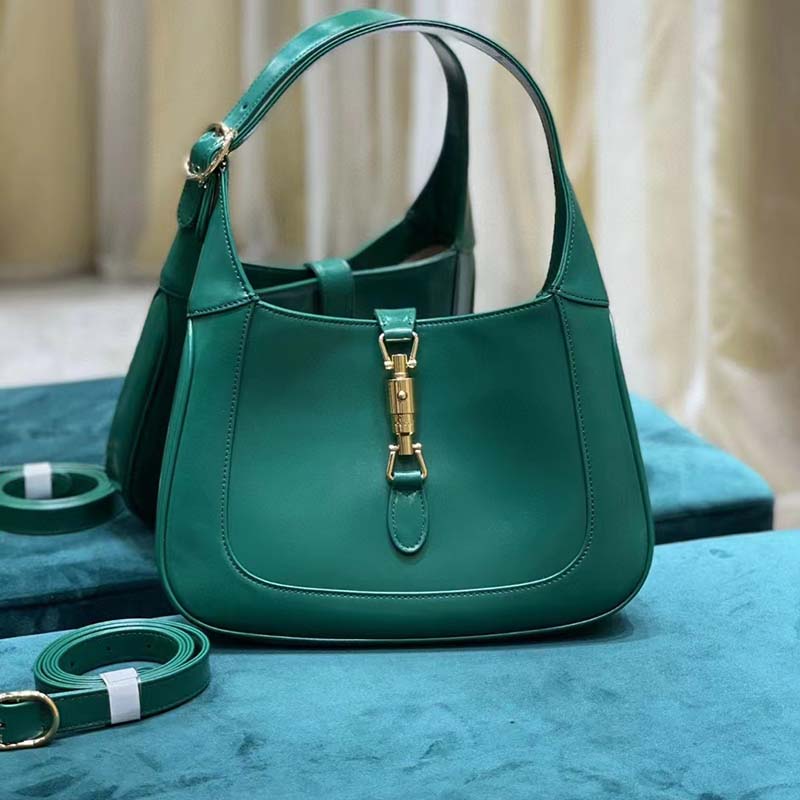 Gucci Women Jackie 1961 Small Shoulder Bag Emerald Green Leather