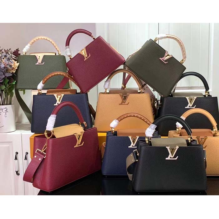 Louis Vuitton LV Women Capucines BB Handbag Griotte Red Arizona Taurillon Cowhide Leather