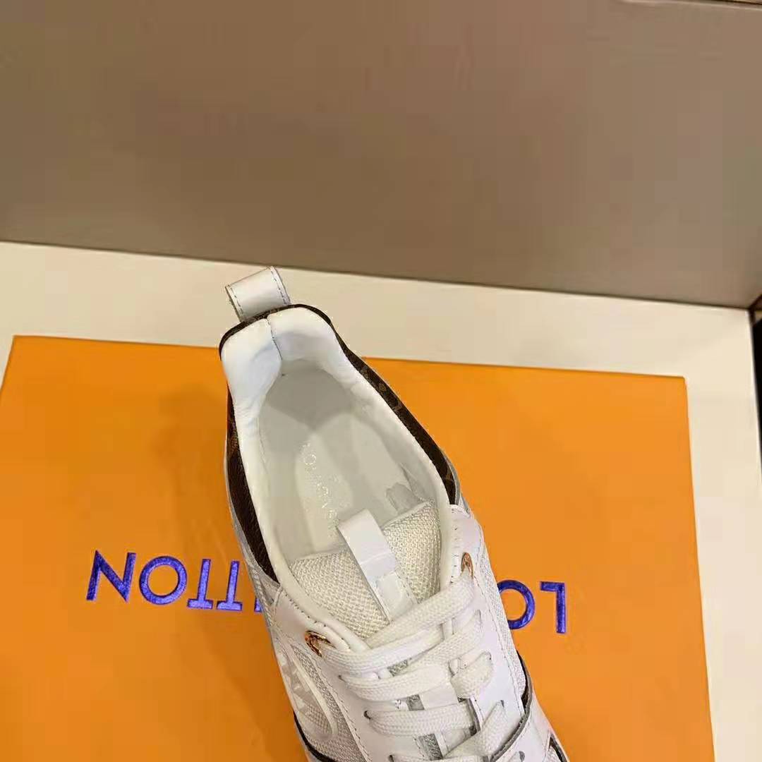 Louis Vuitton LV Unisex Run Away Sneaker in Supple Calf Leather-White
