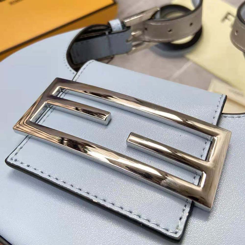 Fendi Women Cookie Light Blue Leather Mini Bag