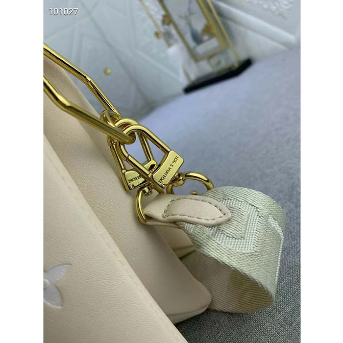 Louis Vuitton LV Women Coussin PM Handbag Crème Beige Lambskin Cowhide Leather