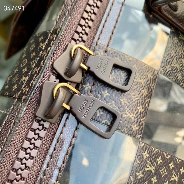 Louis Vuitton LV Unisex Keepall Bandoulière 50 Travel Bag Monogram Chess Coated Canvas PVC