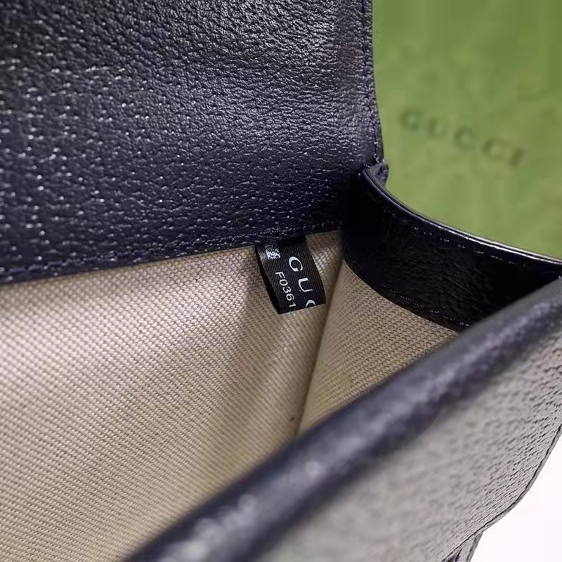 Gucci Women Dionysus Small GG Shoulder Bag Beige Blue GG Supreme Canvas