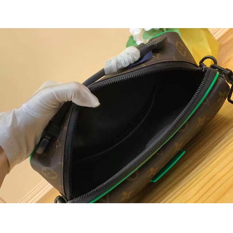 Louis Vuitton LV Unisex S Lock Messenger Brown Monogram Macassar Coated Canvas