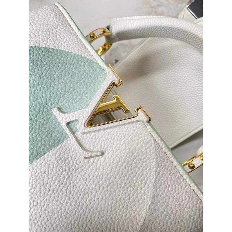 Louis Vuitton LV Women Capucines BB Jade White Taurillon Cowhide Leather
